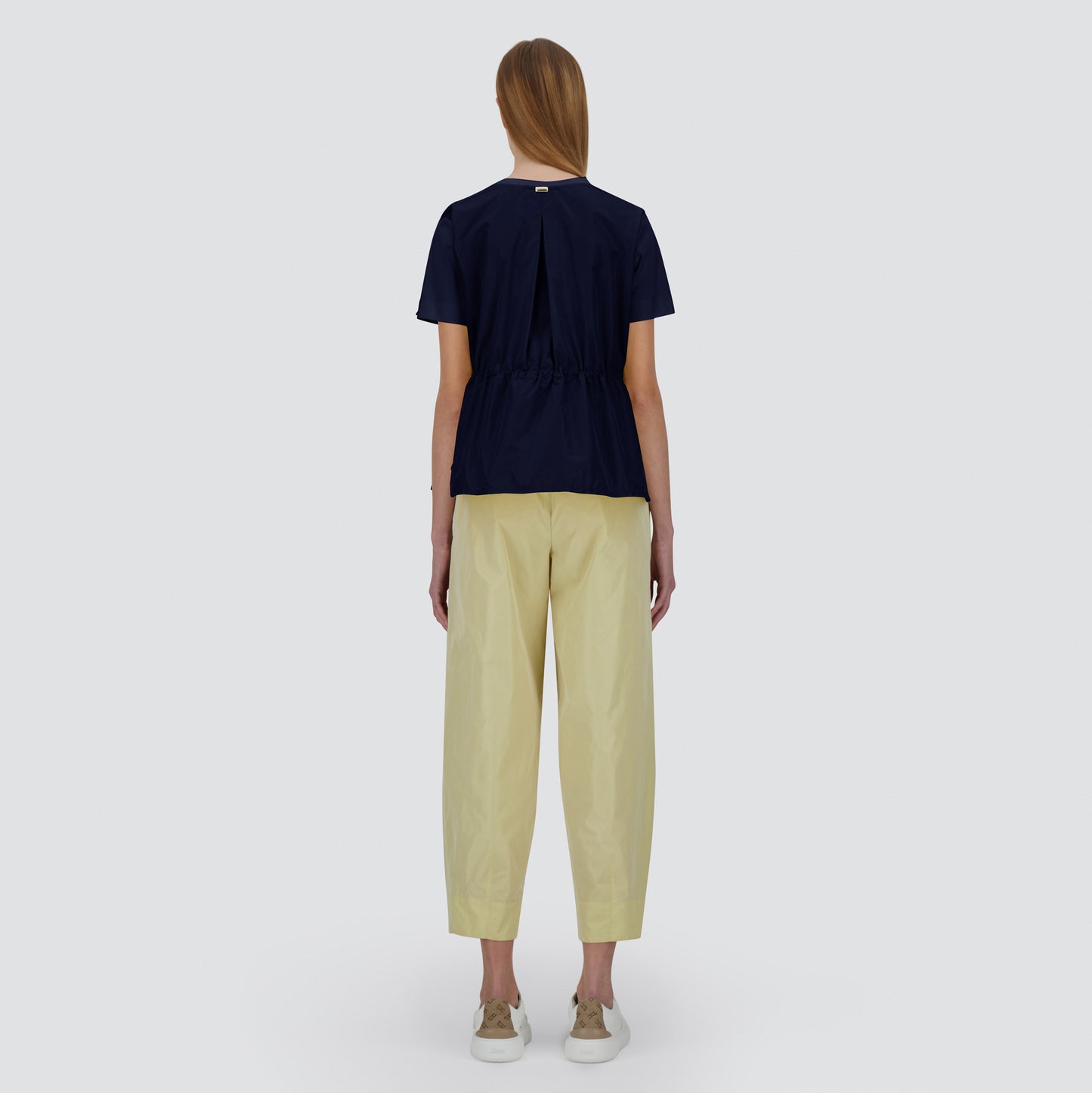 Mix Taffeta Ruffle Back T-Shirt