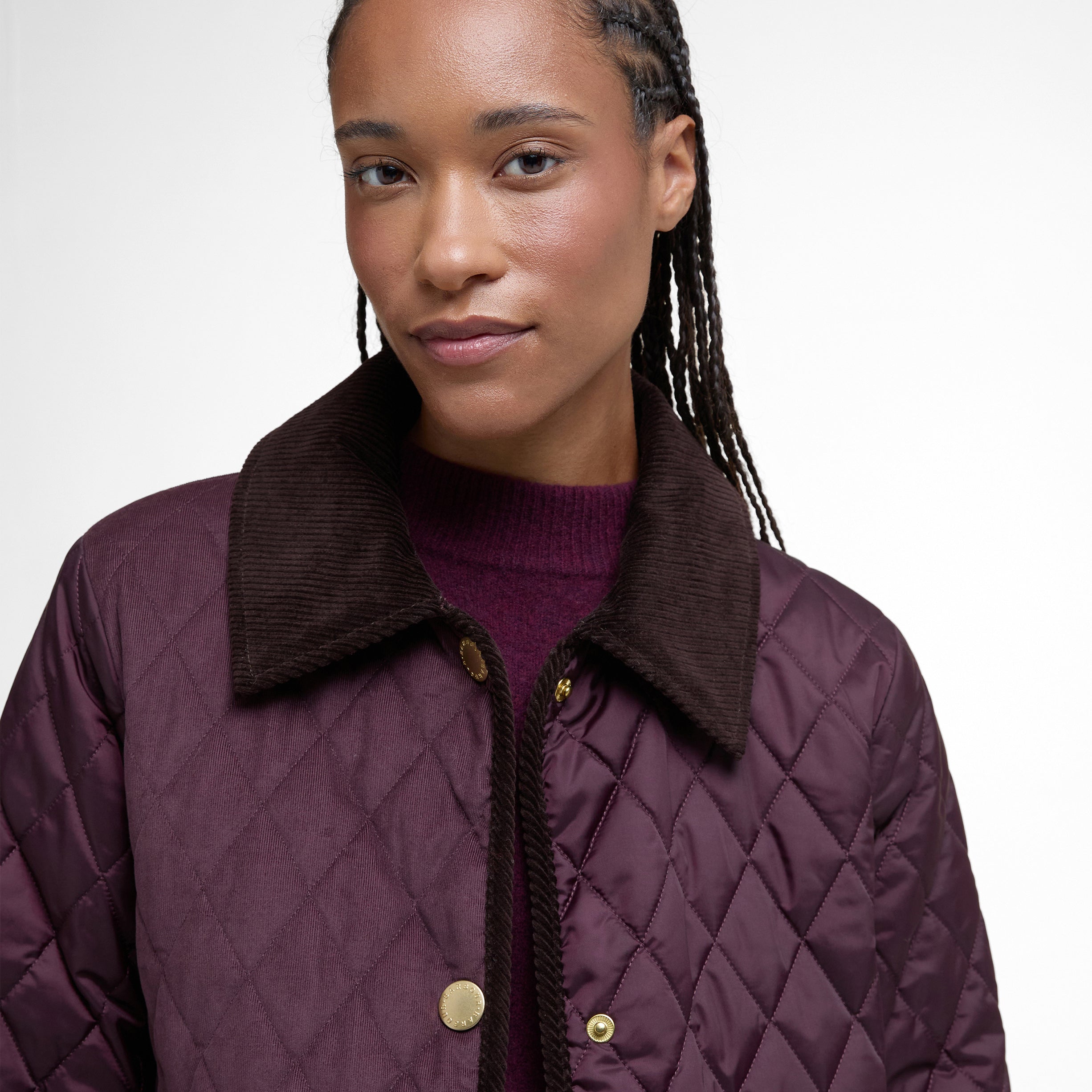 Marla Quilted Jacket - Black Cherry/Dark Brown