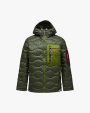 M Helium Utility Down Hood - Pine Needle/Mosswood