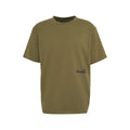 Barbour's Regence Graphic T-Shirt in olive green features a round neckline, short sleeves, and a small archive-inspired embroidered design on the left side.