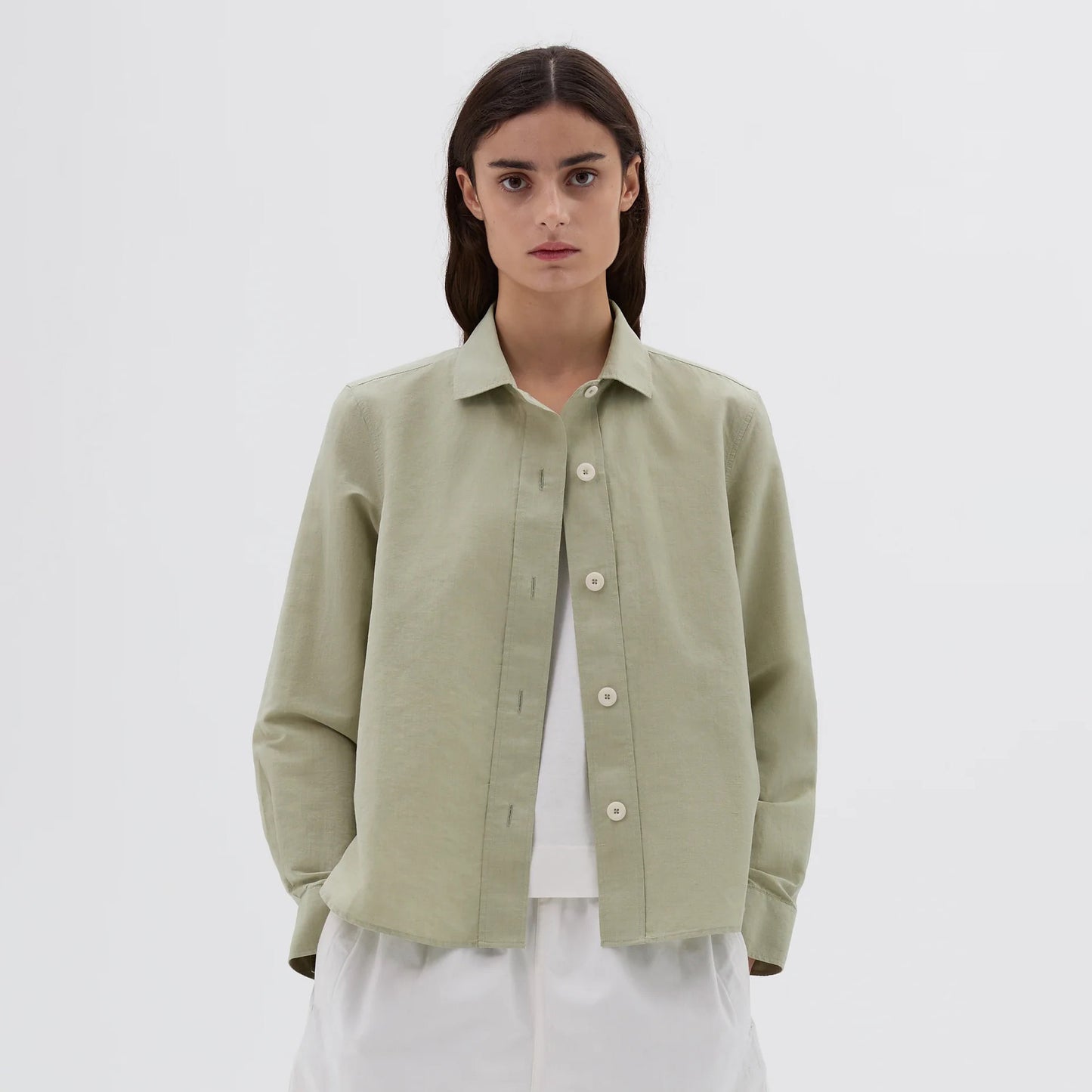 W Simple Shirt, Pale Green