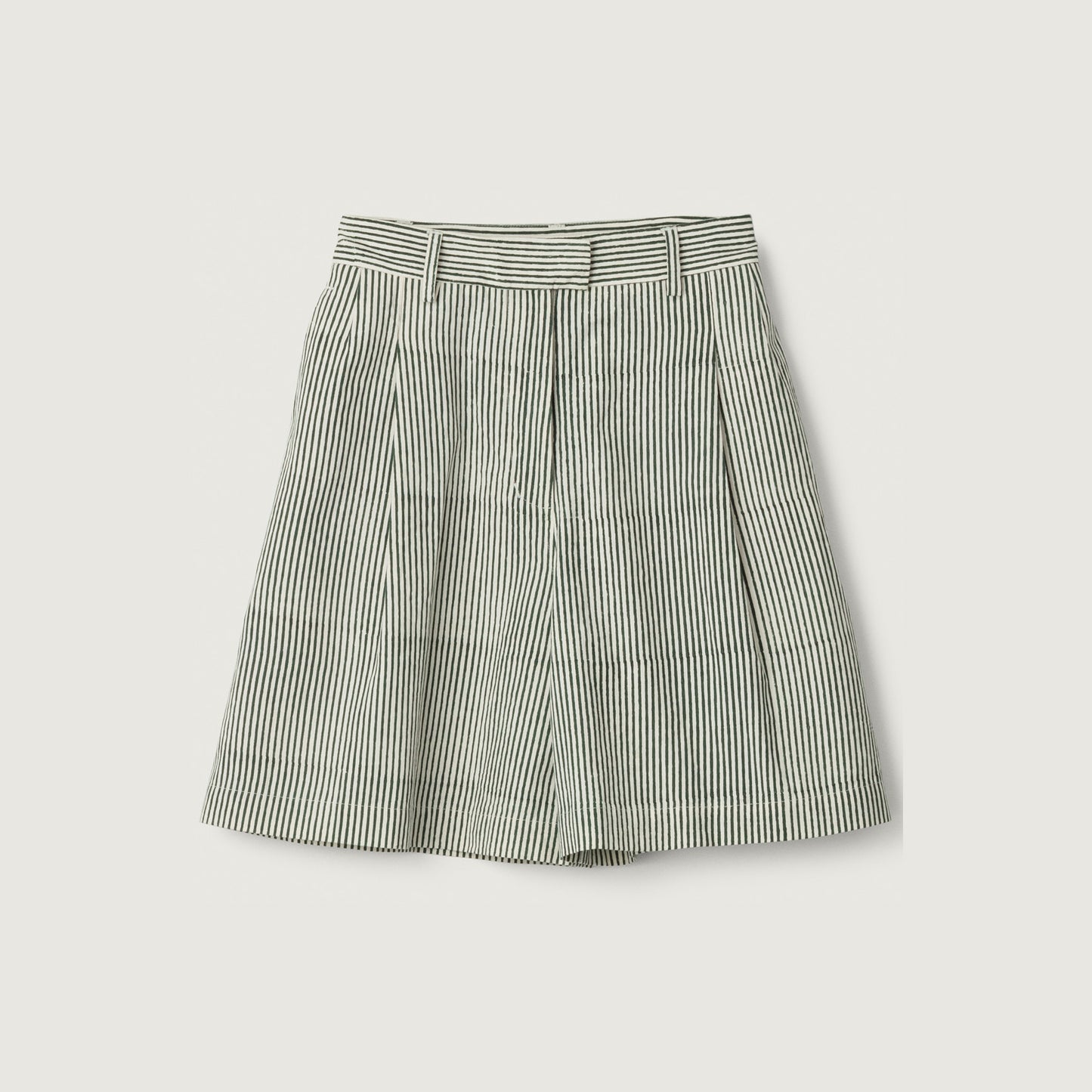 Marina Shorts, Block Print Green Stripe