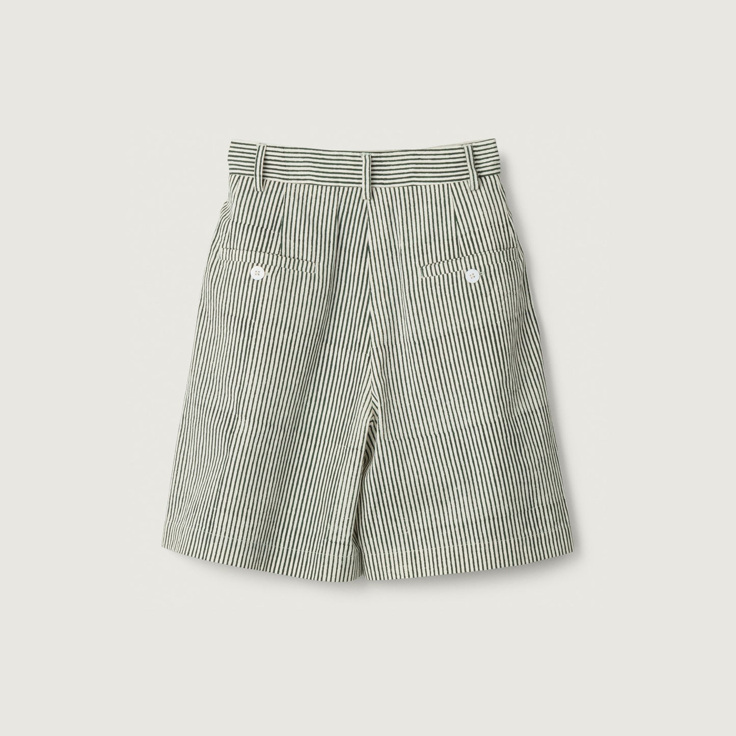 Marina Shorts, Block Print Green Stripe