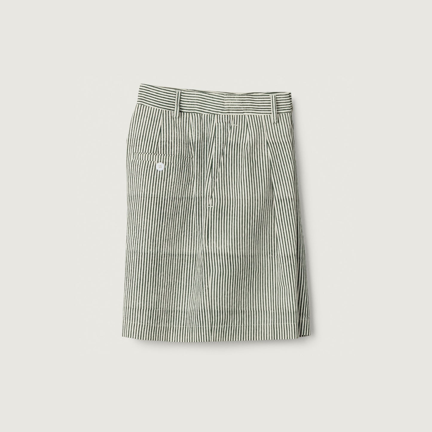 Marina Shorts, Block Print Green Stripe