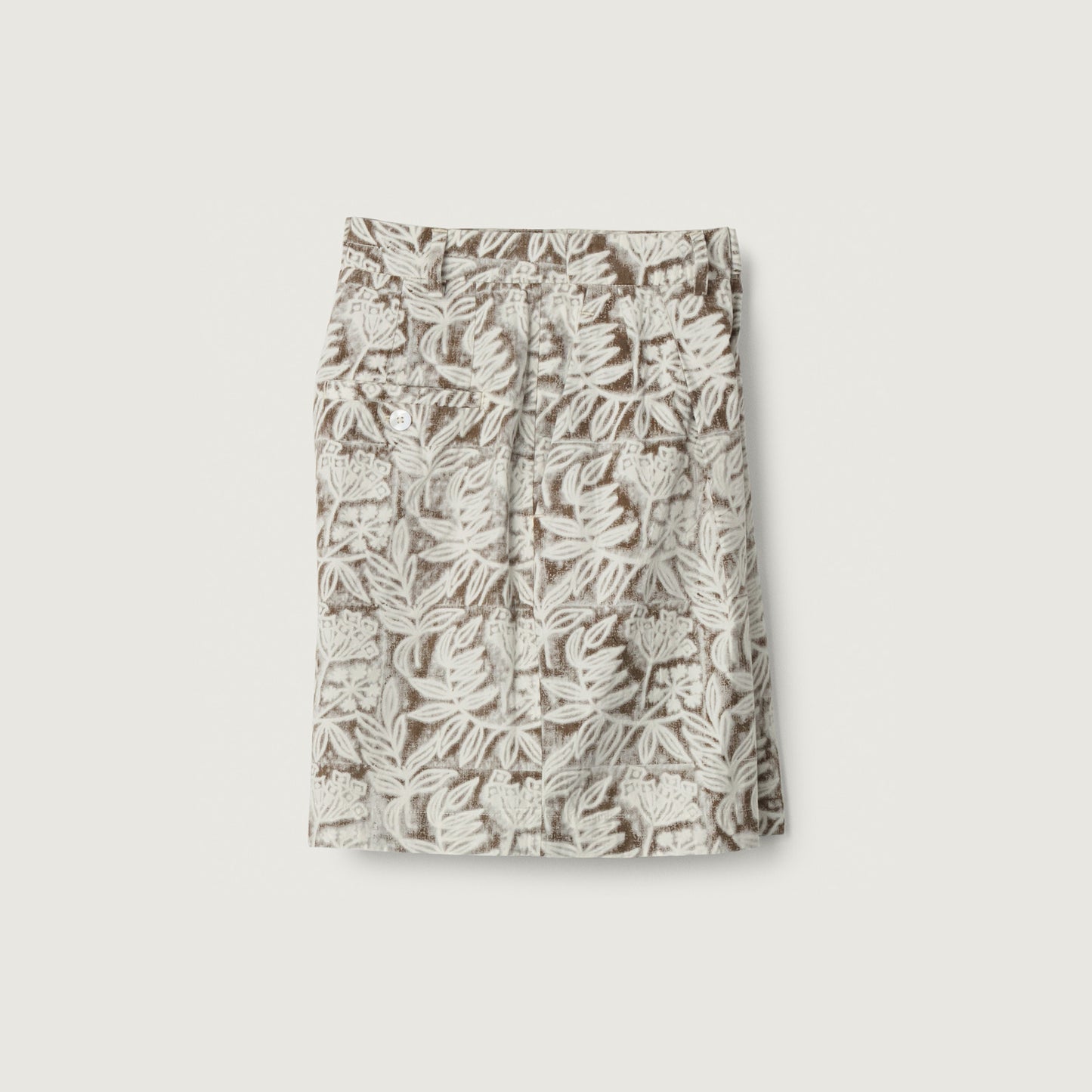 Marina Shorts, Block Print Brown Floral