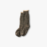 Double Face Crew Socks - Black/Brown