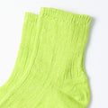 RoToTo's Everyday Pile Ankle Socks in lime are showcased against a white background.