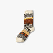 Check & Step Socks - Black