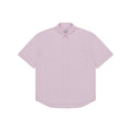Kappy's Relaxed Cotton Half Shirt in light pink features short sleeves and a front pocket, displayed flat on a white background.