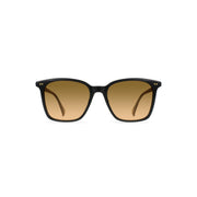 Raen Optics Darine sunglasses in Recycled Black with Reposado Gradient lenses offer UVA/UVB protection, shown facing forward on a white background.