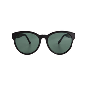 Unisex Rita sunglasses from Messyweekend feature an acetate frame and UV400 protection. These black round shades have dark lenses and are showcased front-on against a plain background.