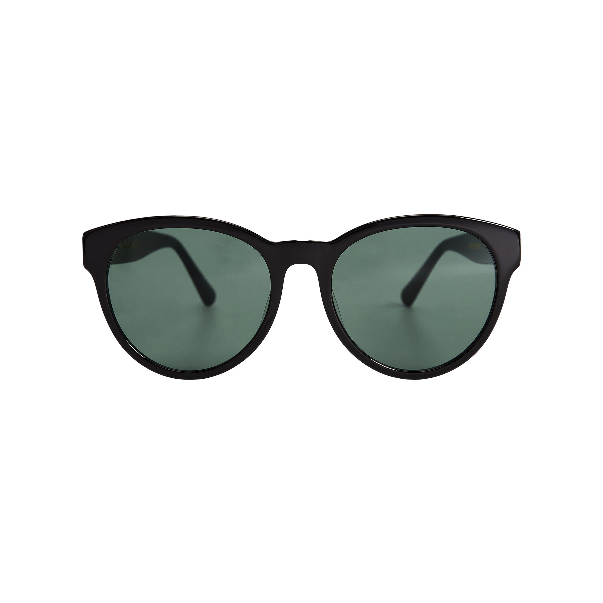 Unisex Rita sunglasses from Messyweekend feature an acetate frame and UV400 protection. These black round shades have dark lenses and are showcased front-on against a plain background.