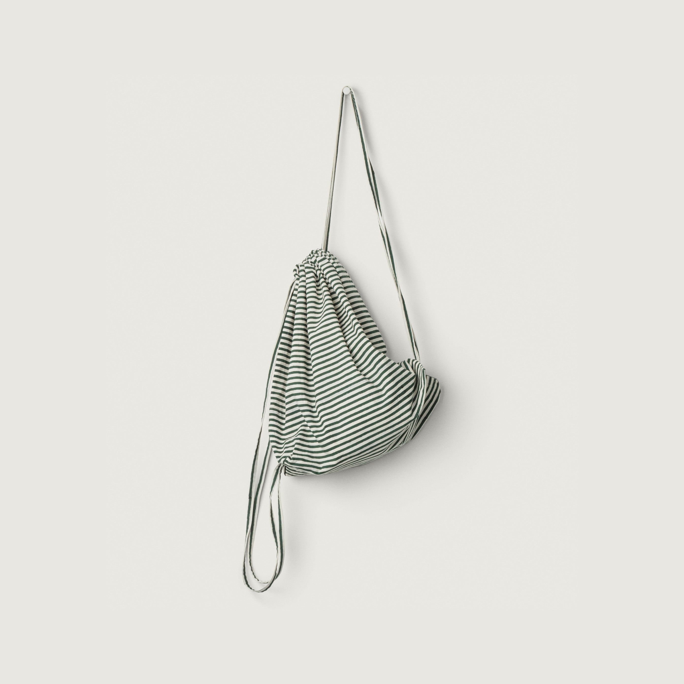 Shoulder Sack, Block Print Green Stripe