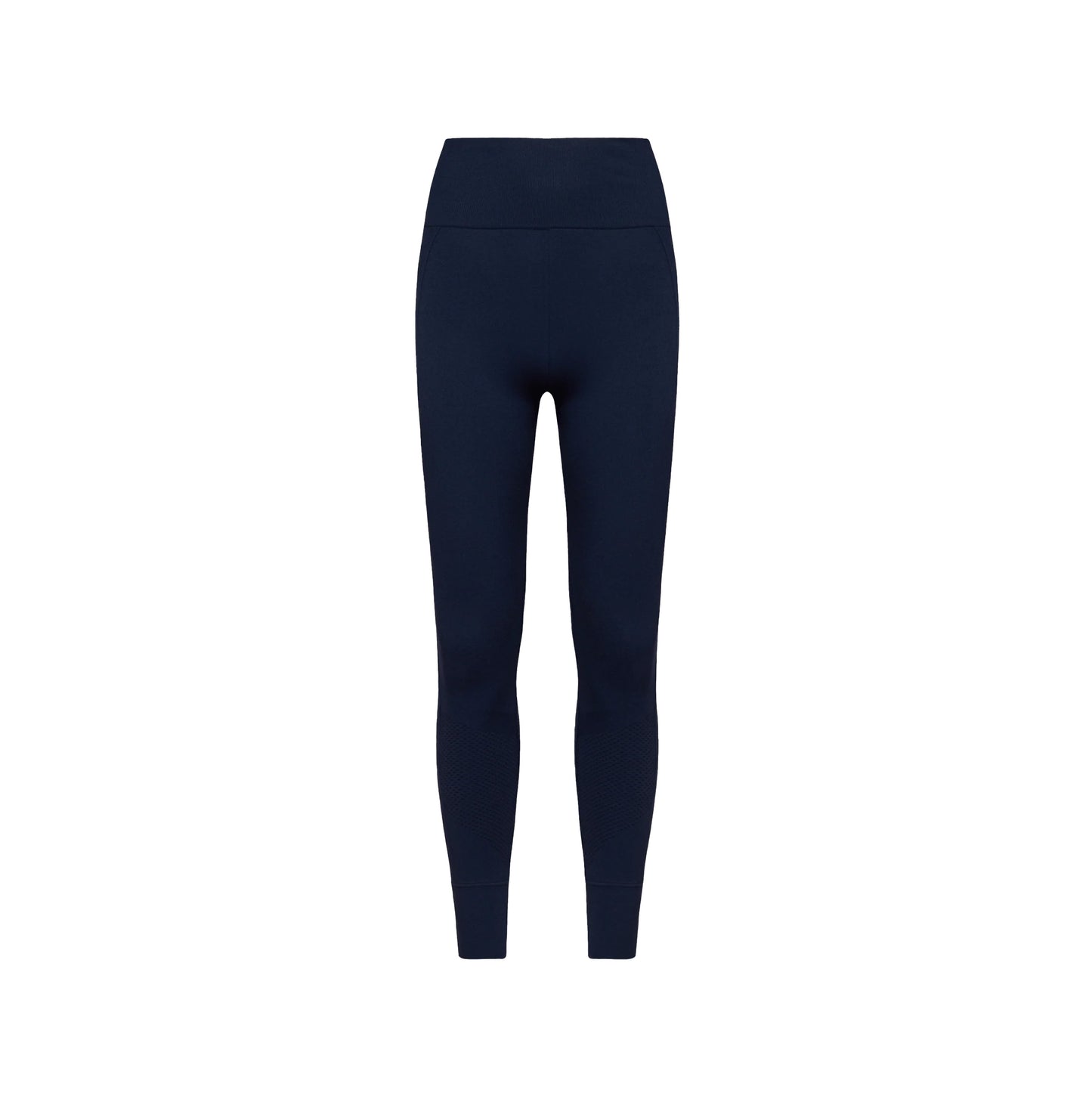 Sophia Legging by Halfdays in dark blue, featuring a high-waisted, seamless nylon design for an impeccable fit, displayed against a plain white backdrop.