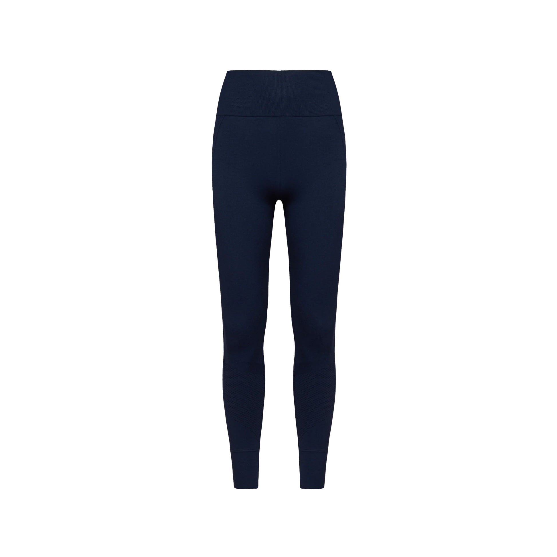 Sophia Legging by Halfdays in dark blue, featuring a high-waisted, seamless nylon design for an impeccable fit, displayed against a plain white backdrop.