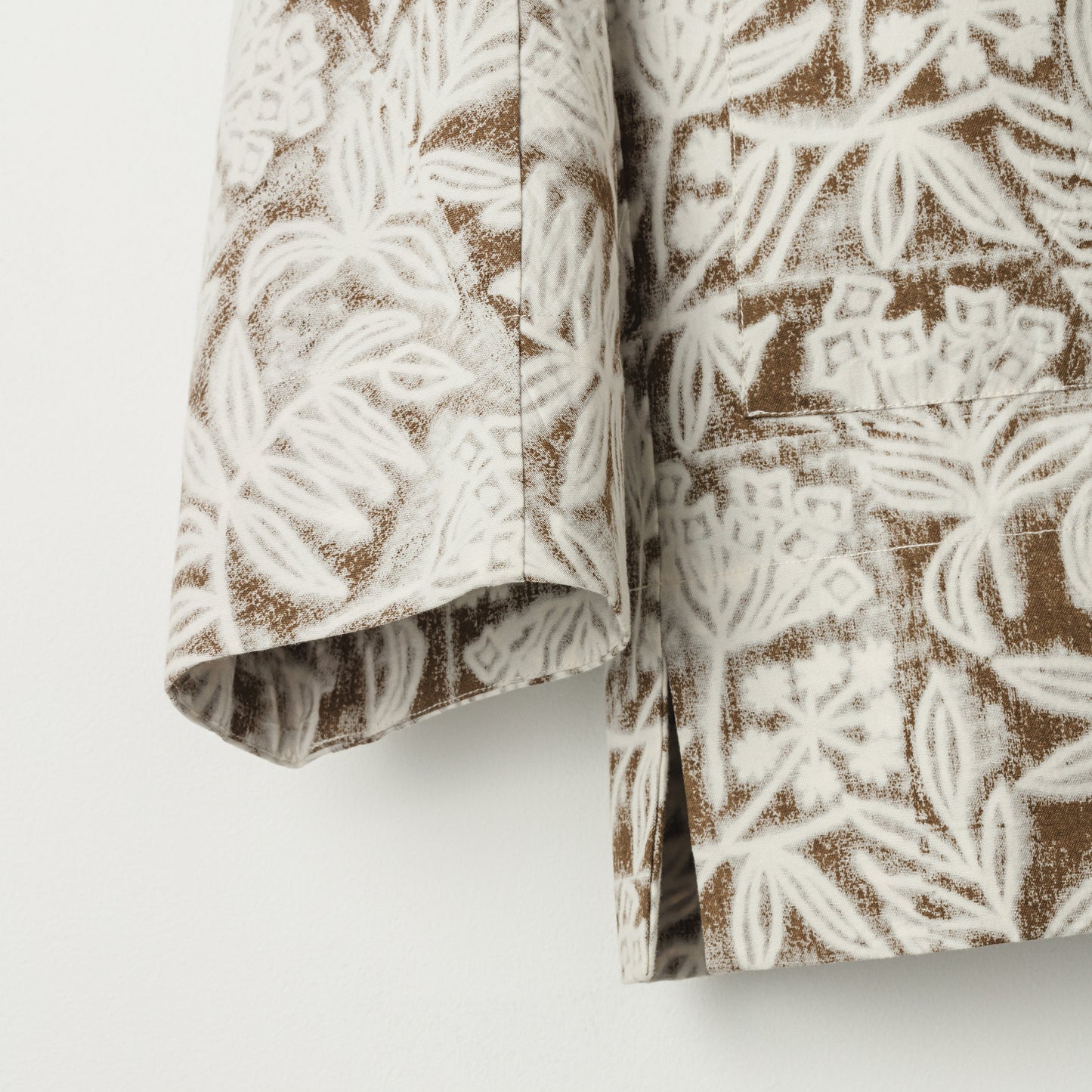 Thyme Jacket, Block Print Brown Floral