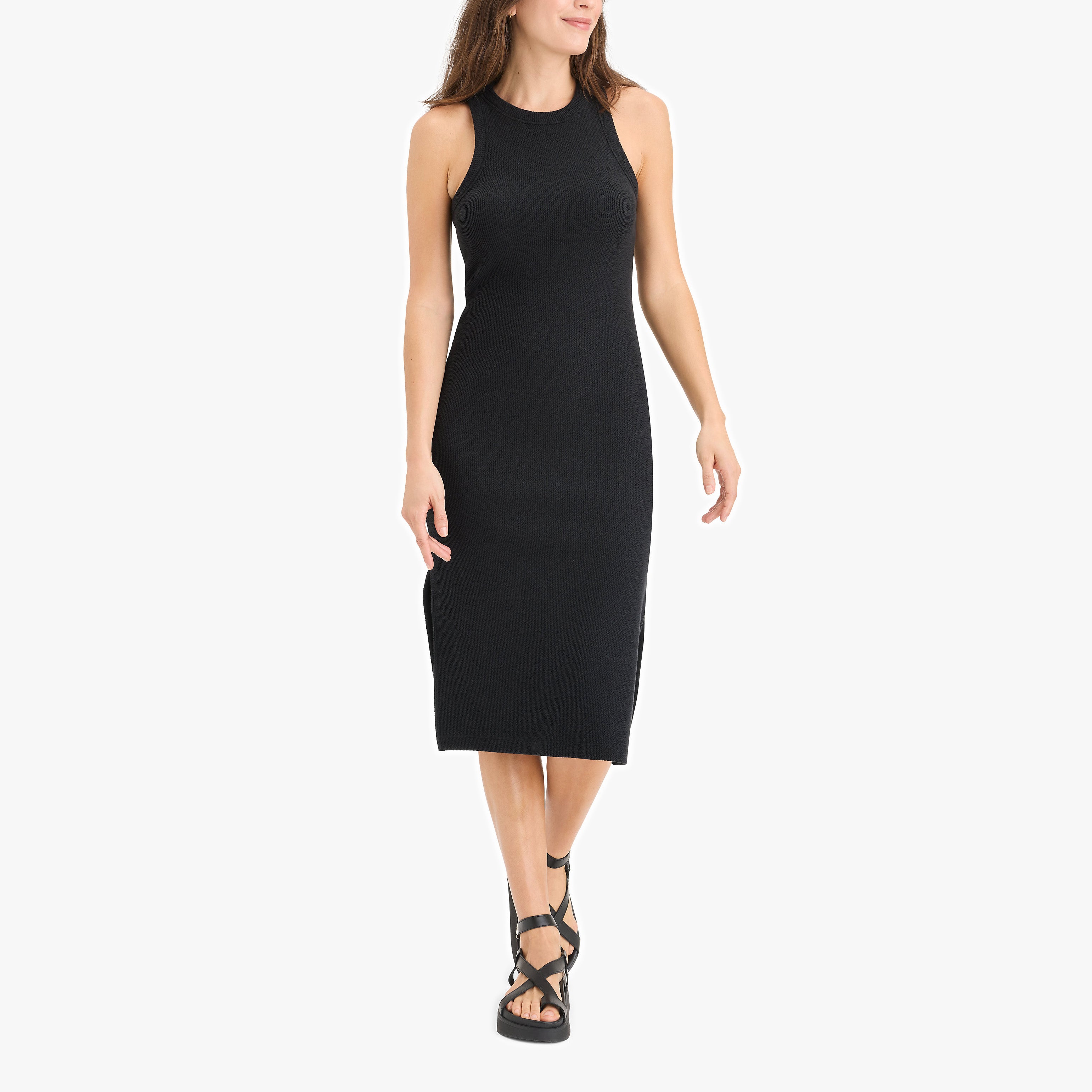 Rib Knit Tank Dress, Beautiful Black