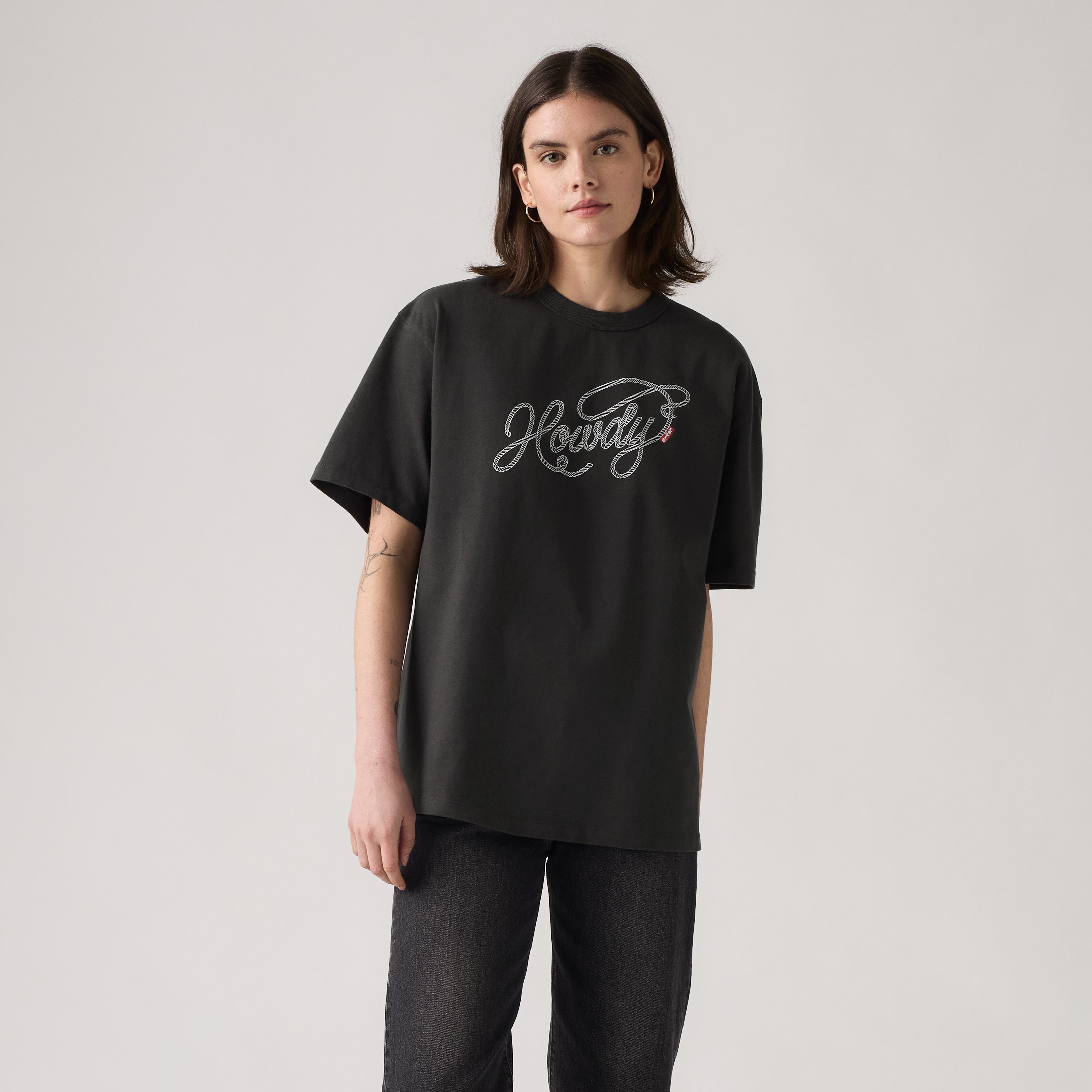 Tabor Tee Howdy Script Pirate - Black