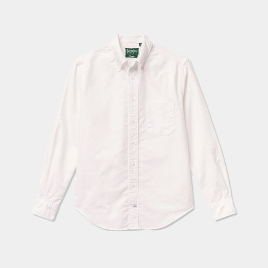 The Gitman Vintage Classic White Oxford is a long-sleeve button-down shirt with a breast pocket, shown on a plain light background.