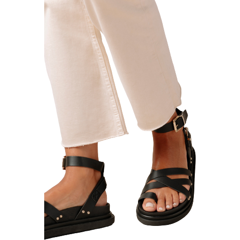 Alohas W Sandals Buckle Up Sandal, Black