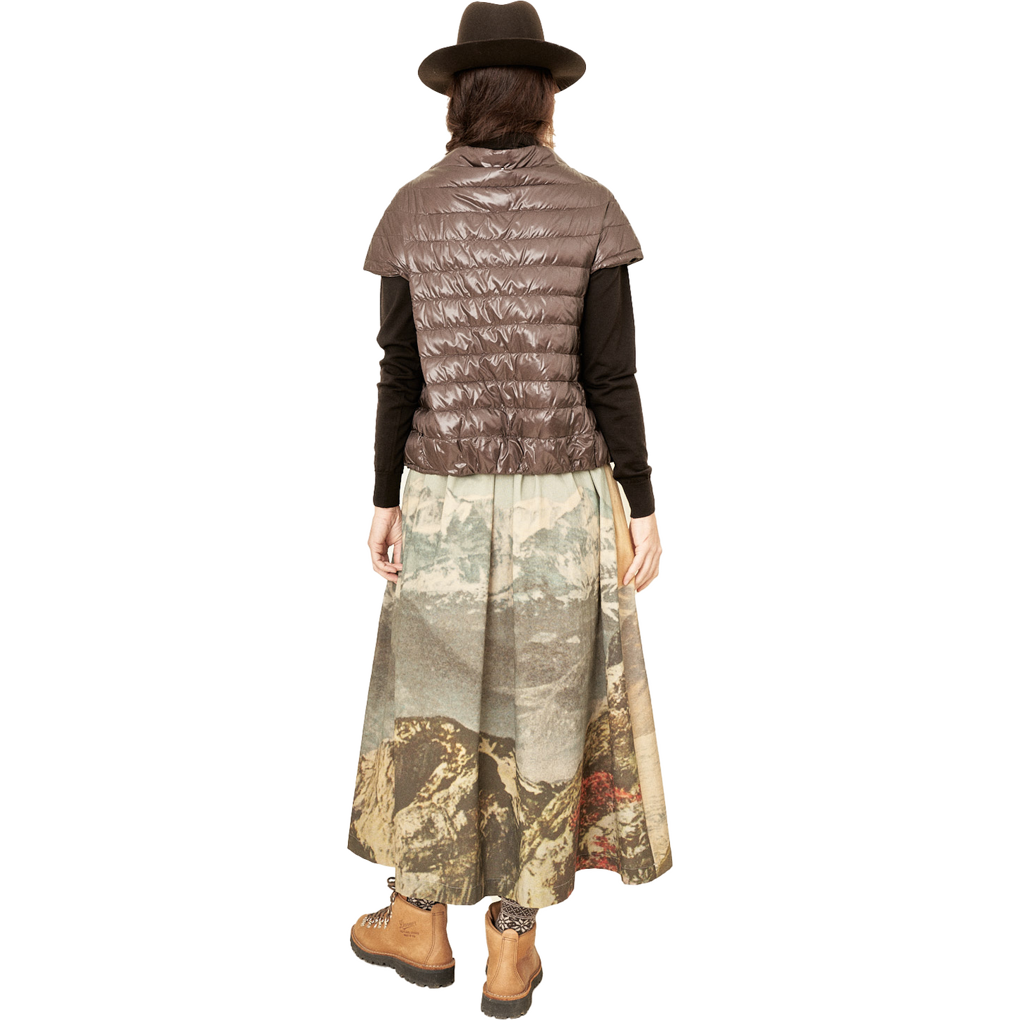 Annitan W Skirt Wide Skirt, Landscape Print