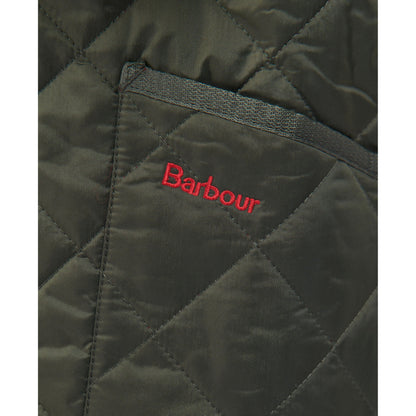 Barbour fw23 K Jacket B Liddesdale Quilt, Dark Olive / Red