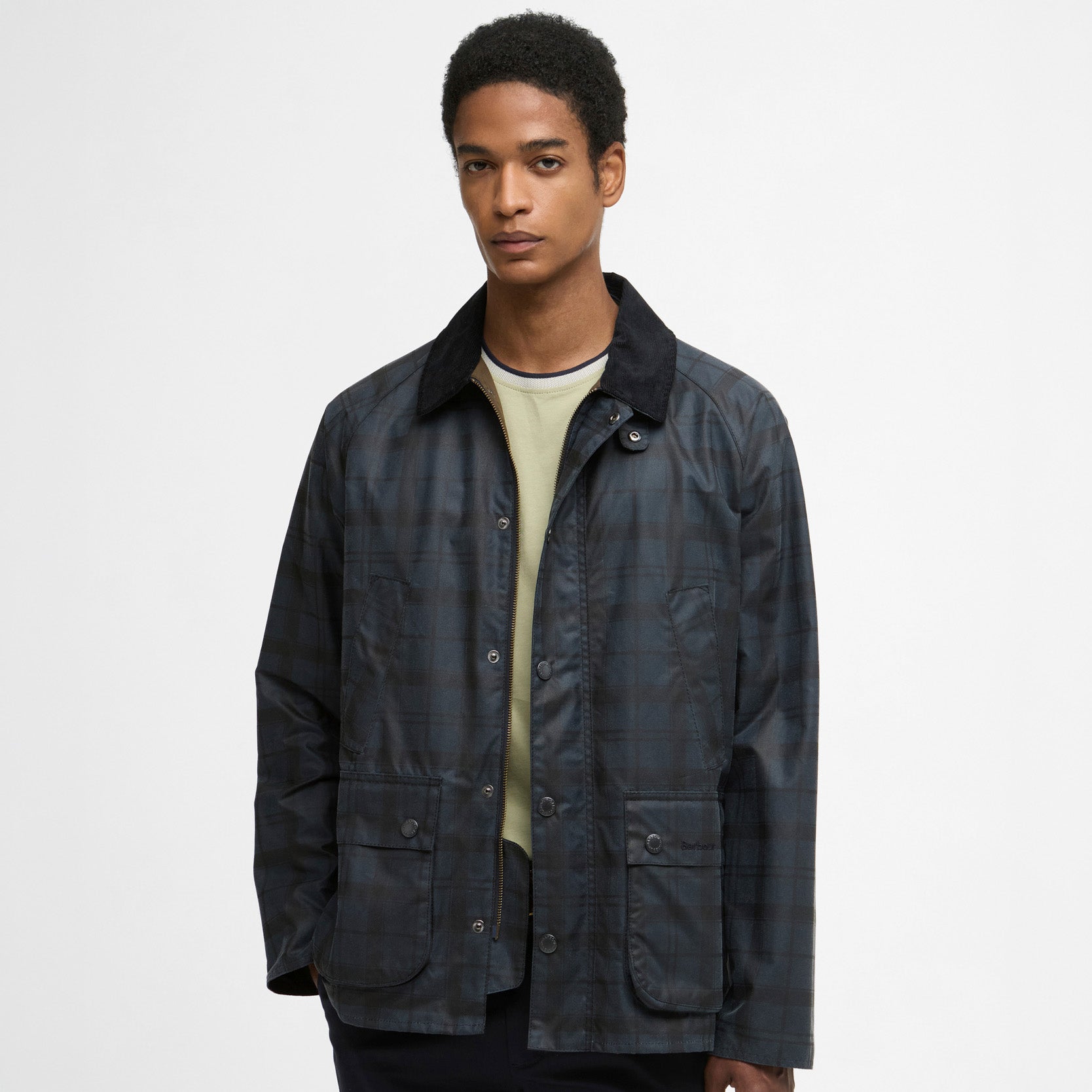 Barbour Jacket Ambleside Wax Jacket - Navy Tartan