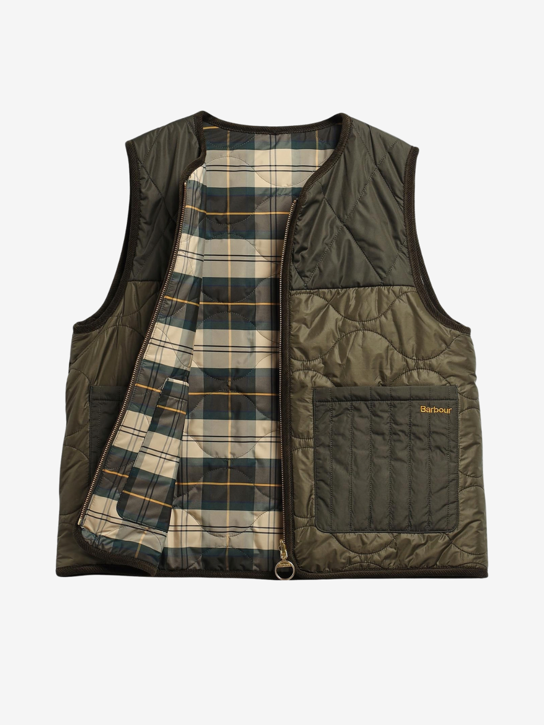 Barbour Jackets 4 Nunwell Reversible Quilted Liner - Olive/Fern/Ancient
