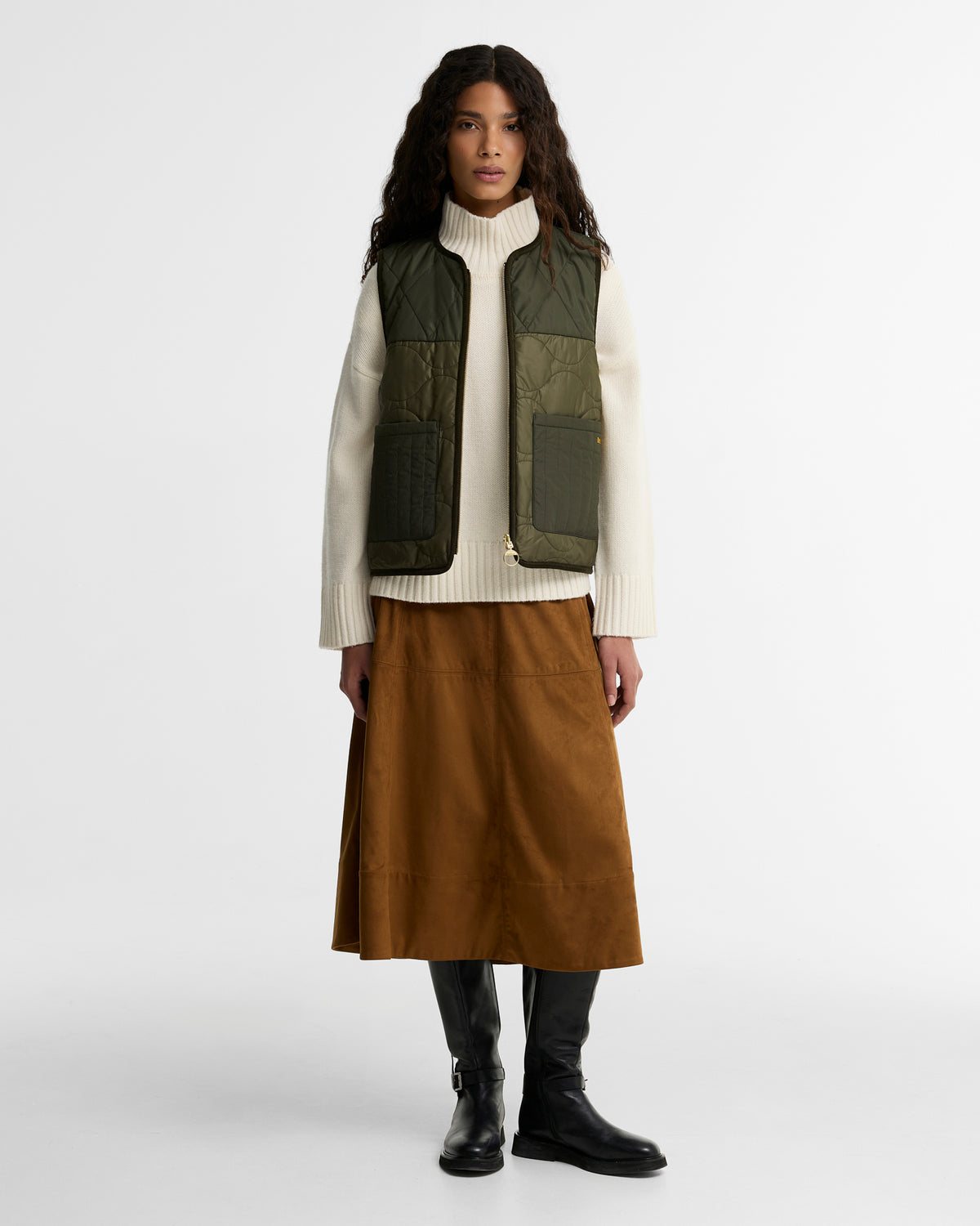 Barbour Jackets Nunwell Reversible Quilted Liner - Olive/Fern/Ancient