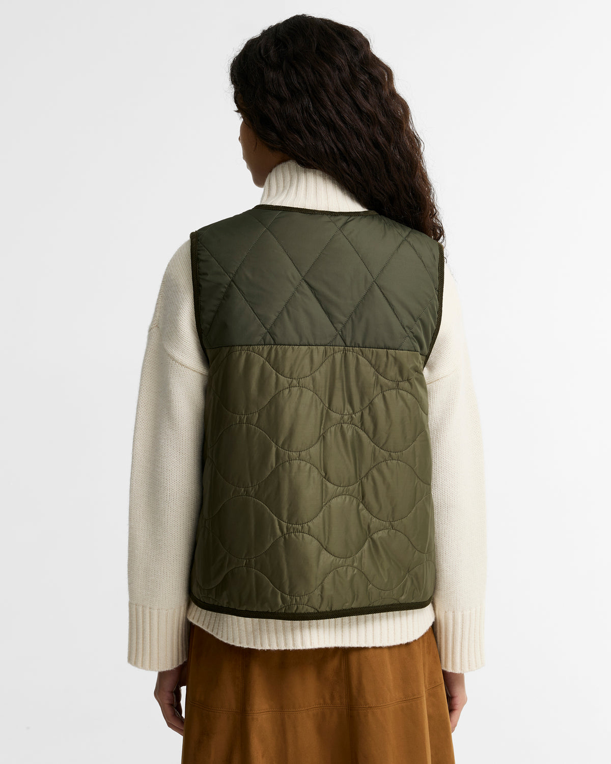 Barbour Jackets Nunwell Reversible Quilted Liner - Olive/Fern/Ancient