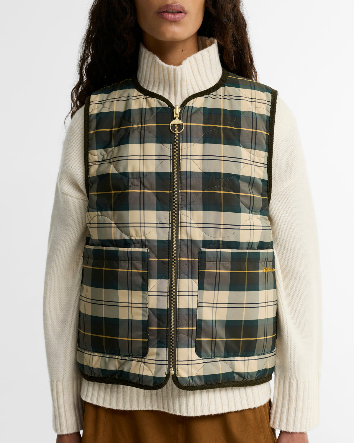 Barbour Jackets Nunwell Reversible Quilted Liner - Olive/Fern/Ancient