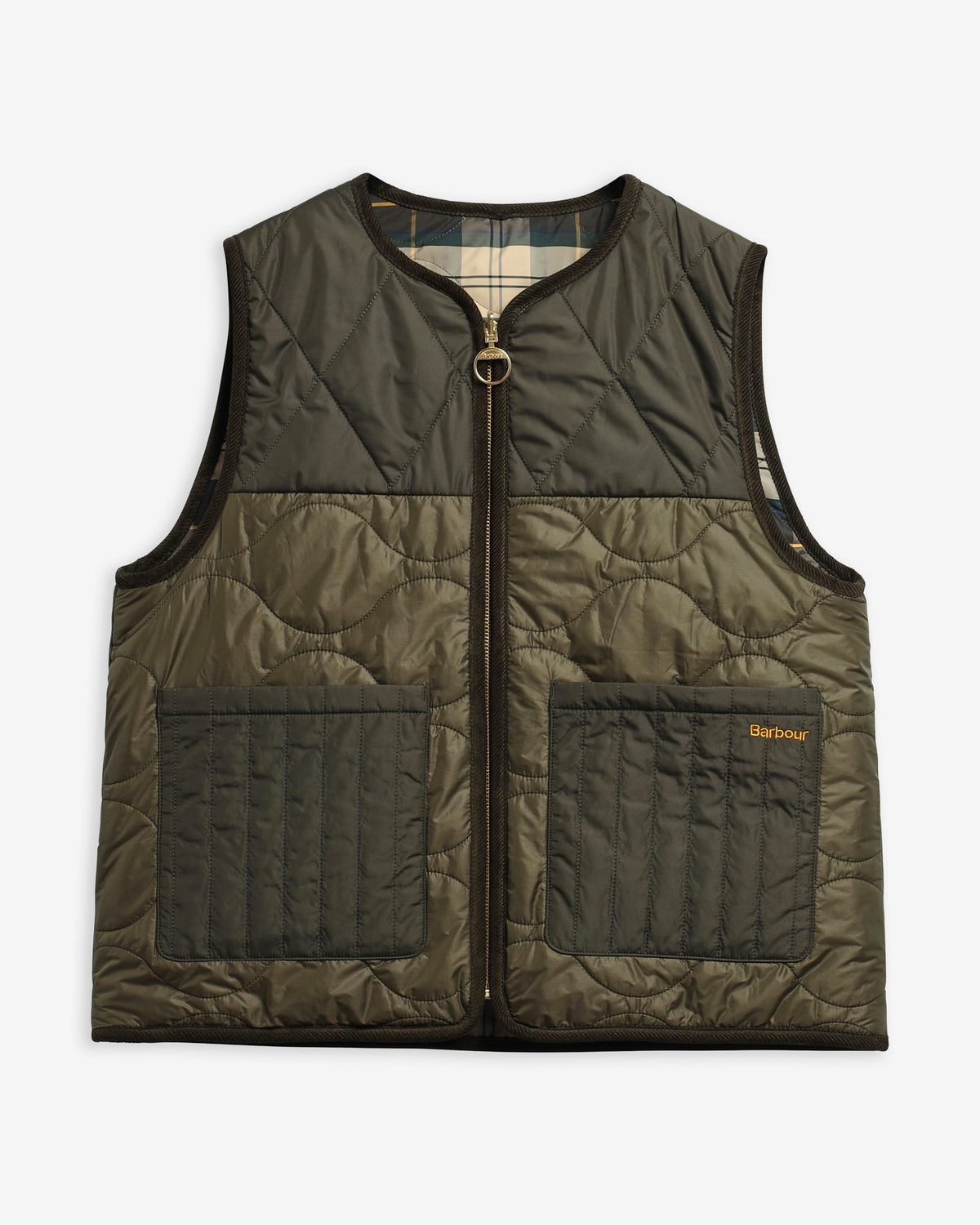 Barbour Jackets Nunwell Reversible Quilted Liner - Olive/Fern/Ancient