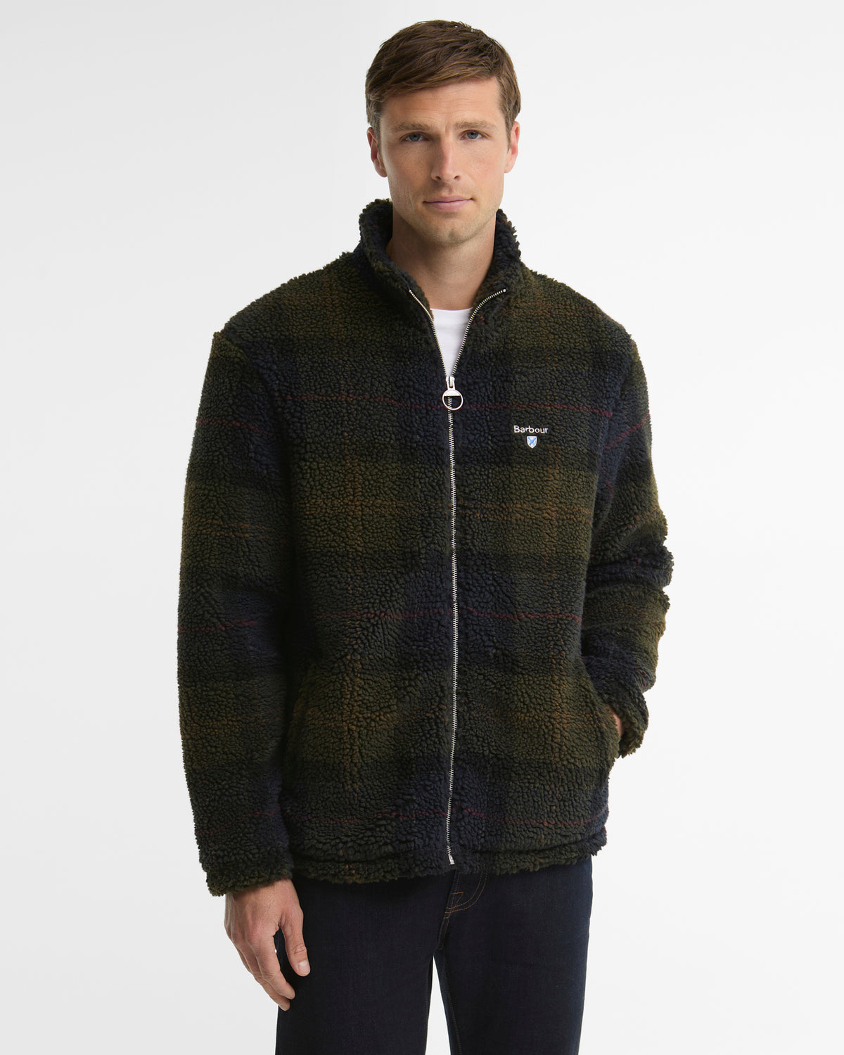 Barbour Jackets Tartan Fleece Zip Through Sweatshirt - Shadow Classic Tartan