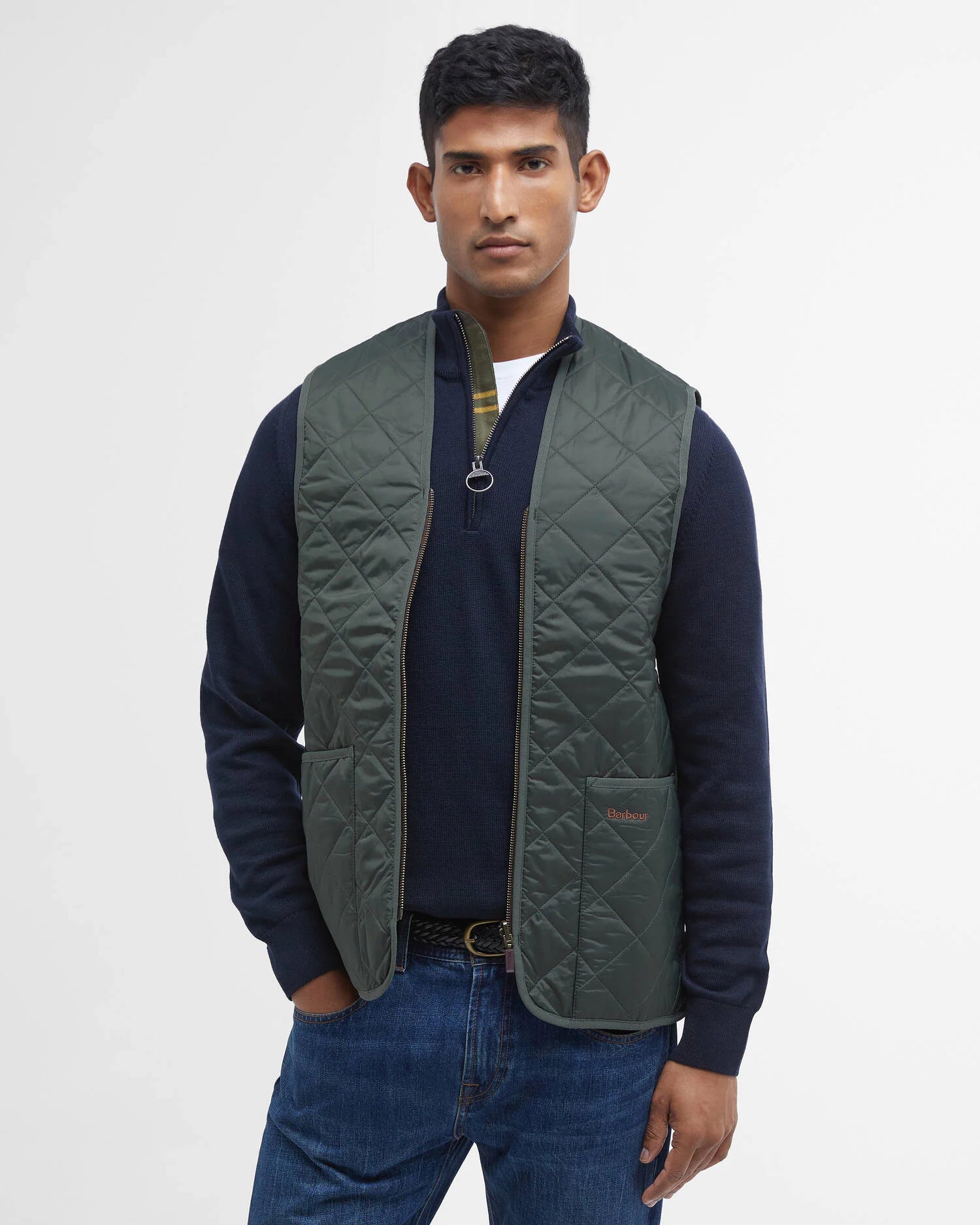 Barbour Liners Quilted Waistcoat/Zip-In Liner - Olive/Classic