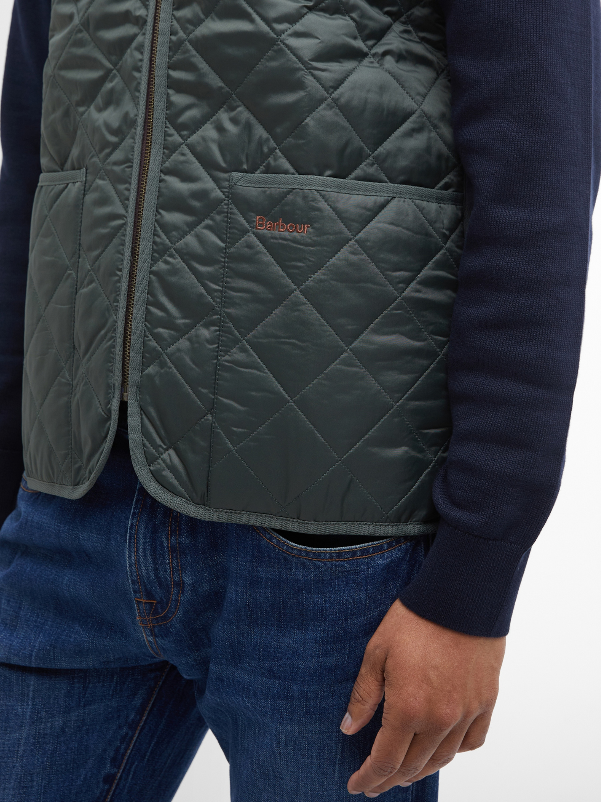Barbour Liners Quilted Waistcoat/Zip-In Liner - Olive/Classic