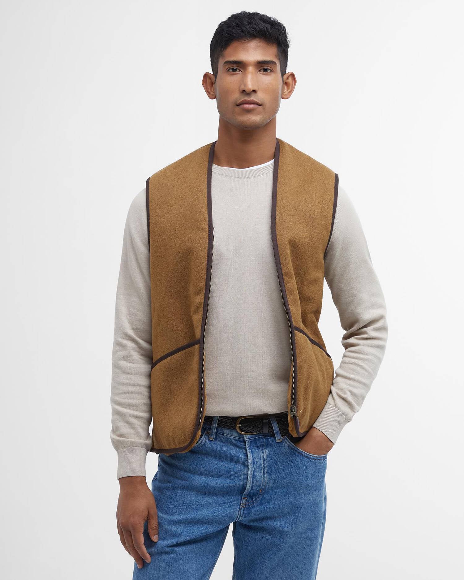 Barbour Liners Warm Pile Waistcoat Zip-In Liner - Brown
