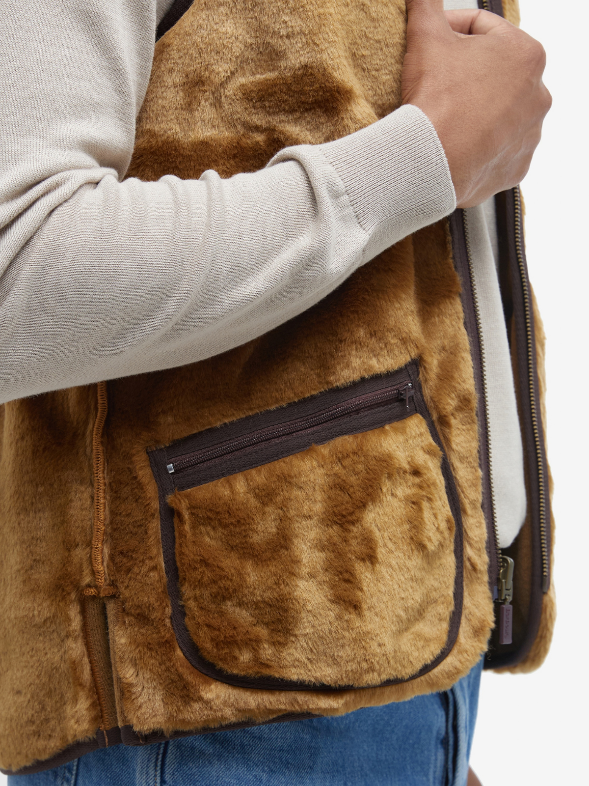 Barbour Liners Warm Pile Waistcoat Zip-In Liner - Brown