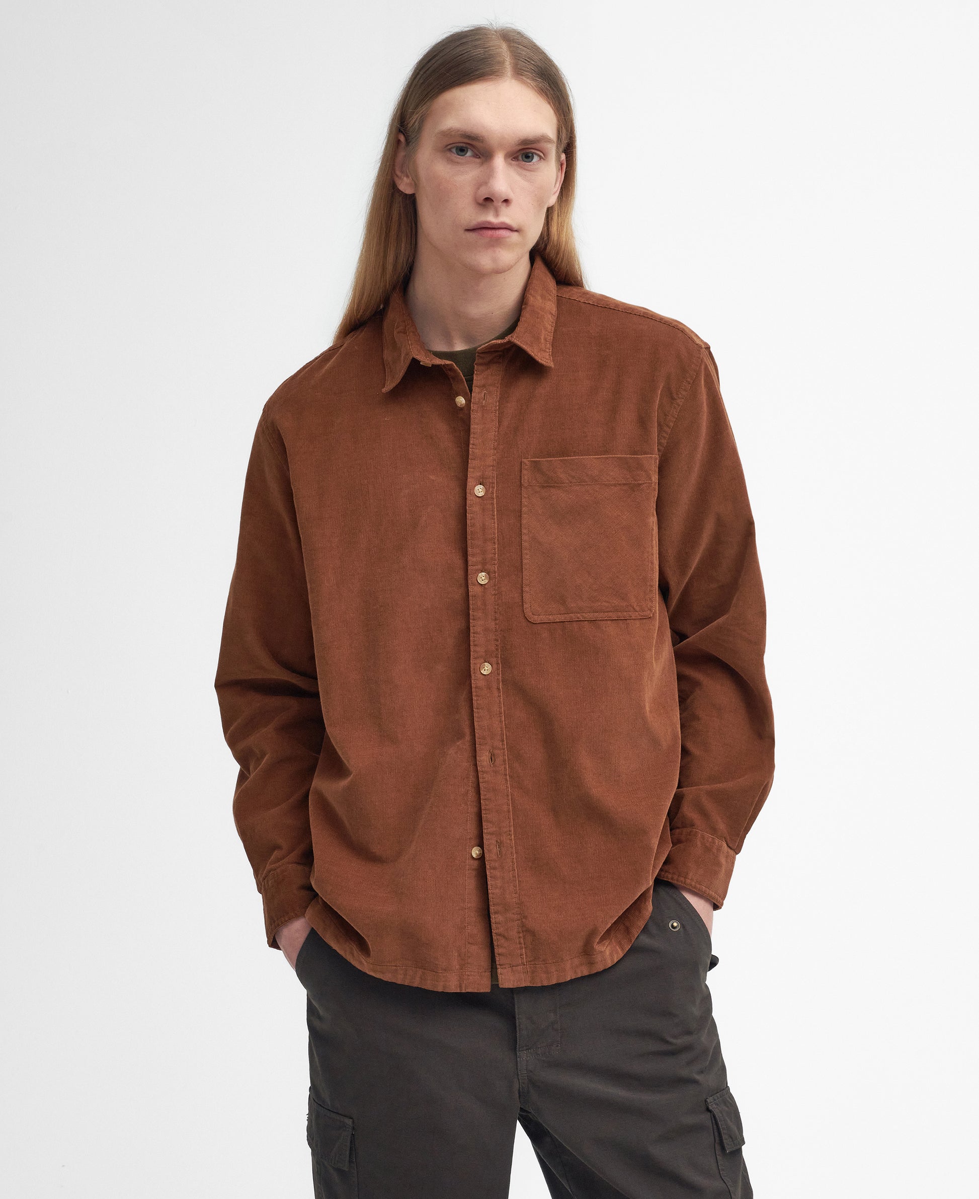 Barbour M LS Button Down Shirt Burlington Oversized LS Cord Shirt