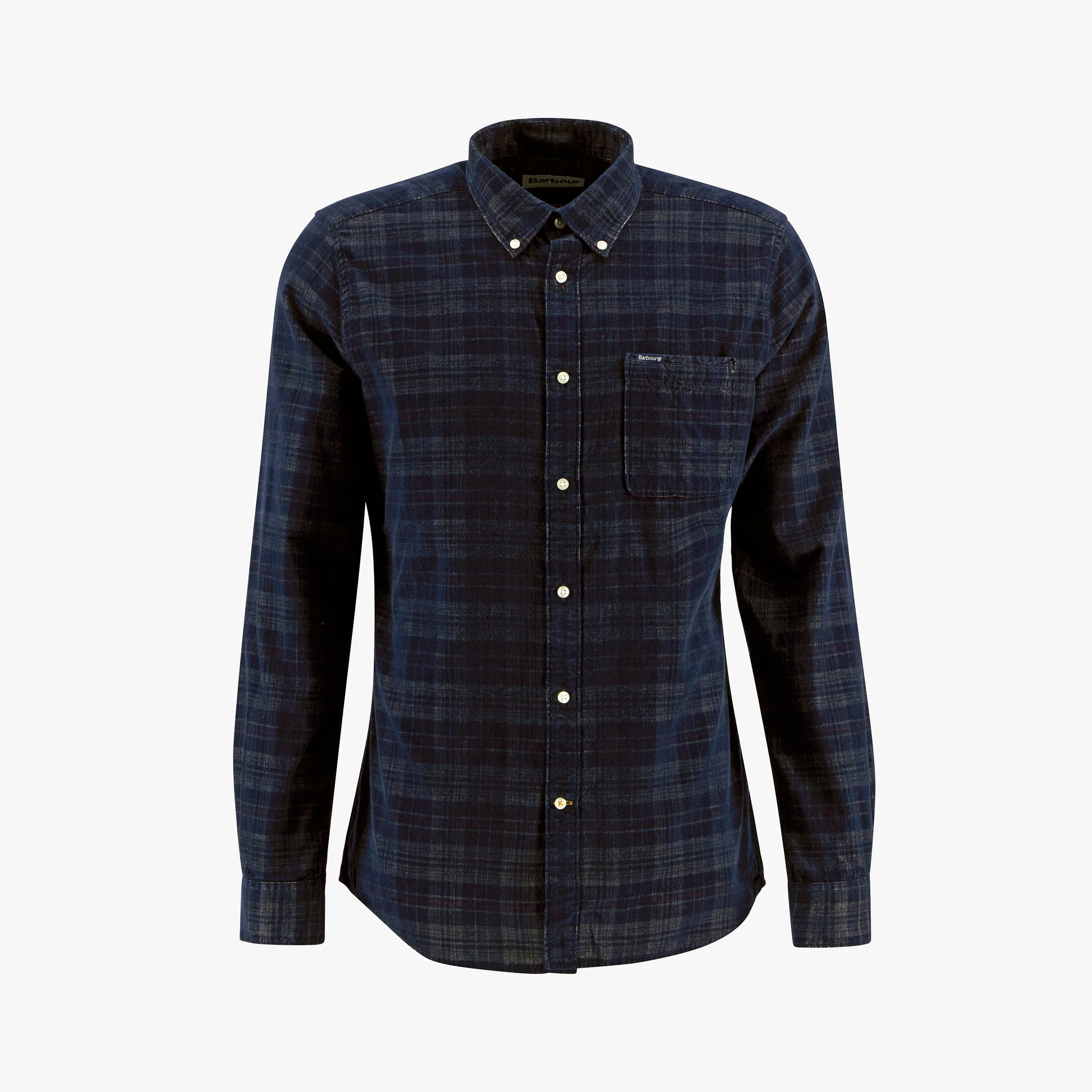 Barbour M LS Button Down Shirt Dark Navy / S Southfield Tailored Checked Cord Shirt - Navy