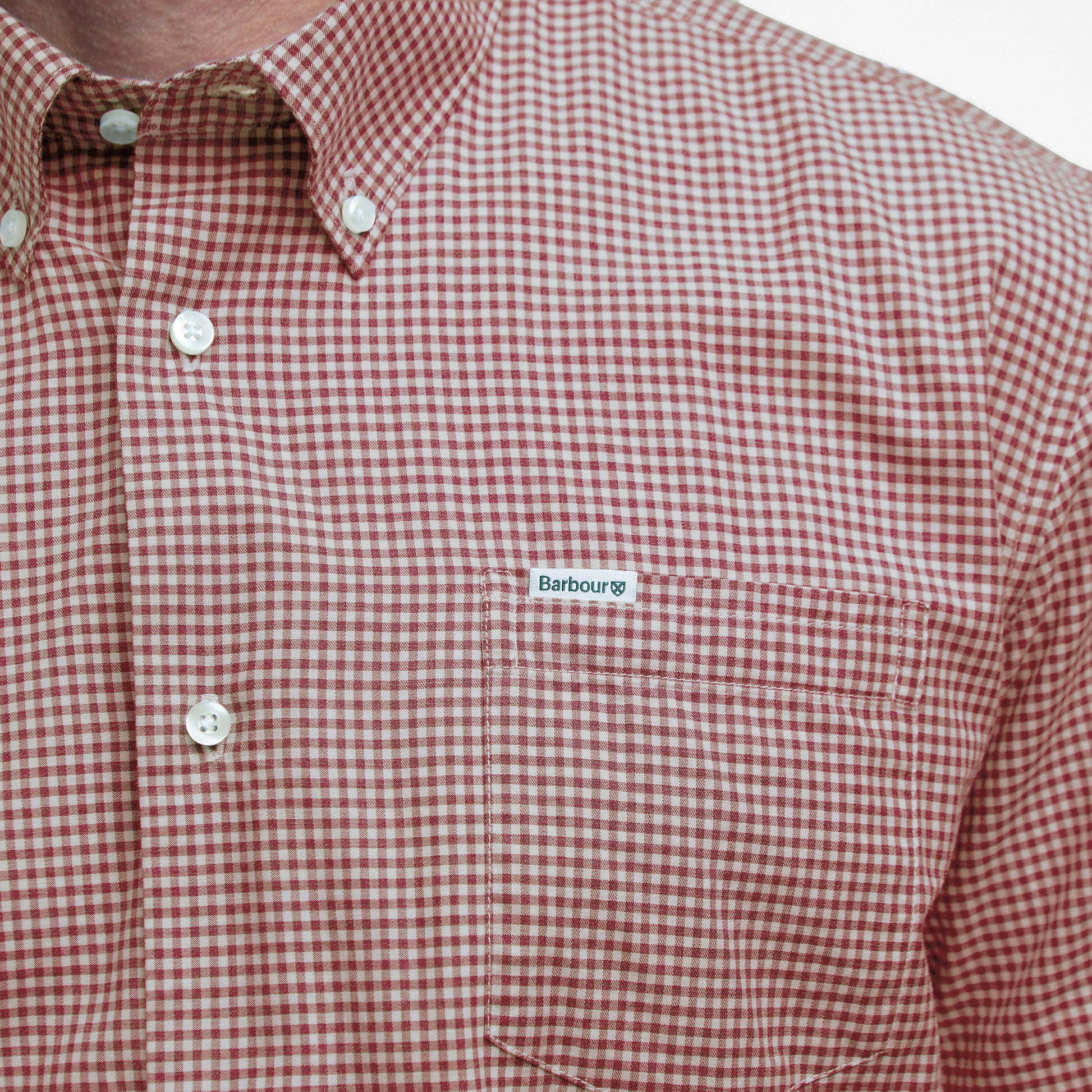 Barbour M LS Button Down Shirt Finwell Gingham Tailored Fit Shirt