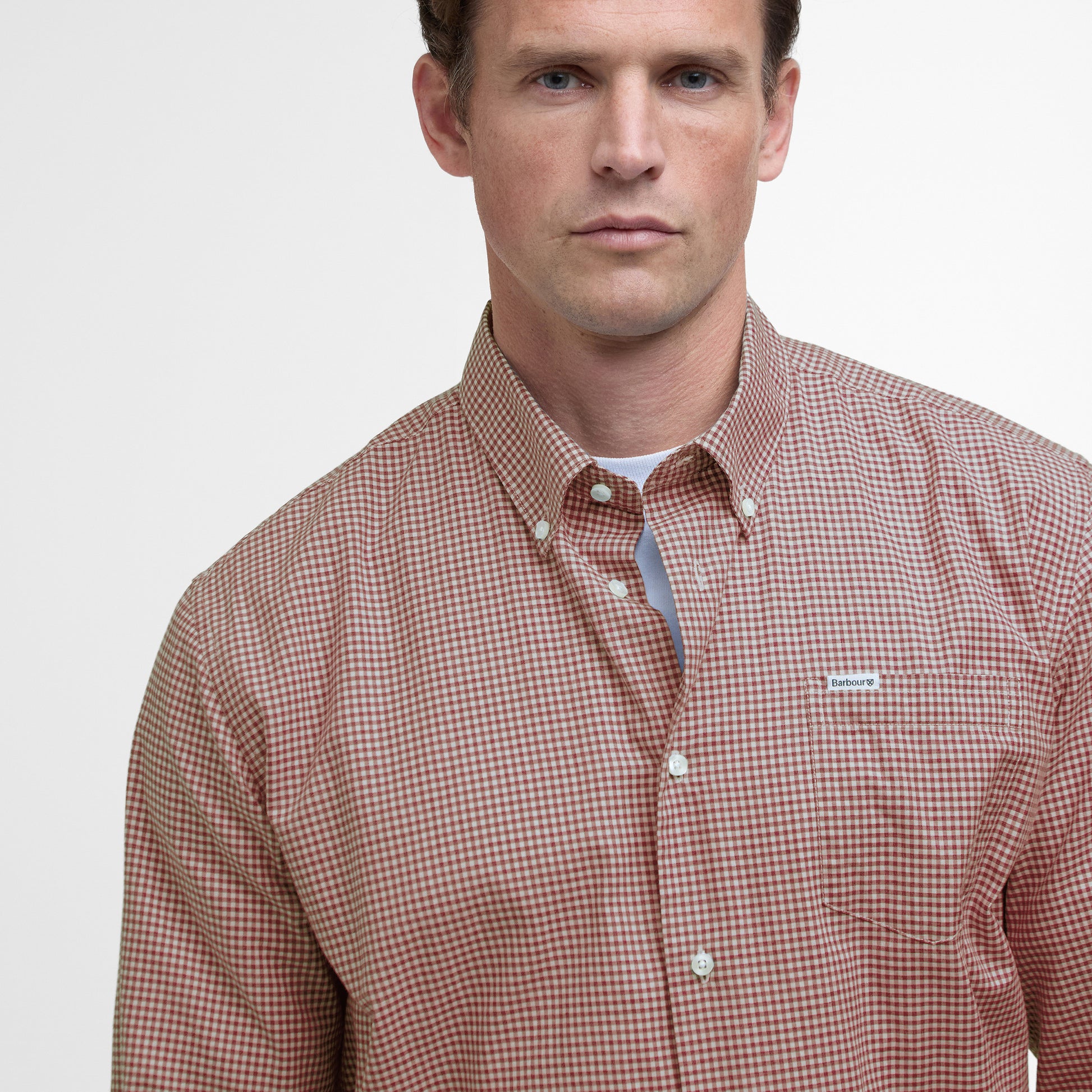 Barbour M LS Button Down Shirt Finwell Gingham Tailored Fit Shirt