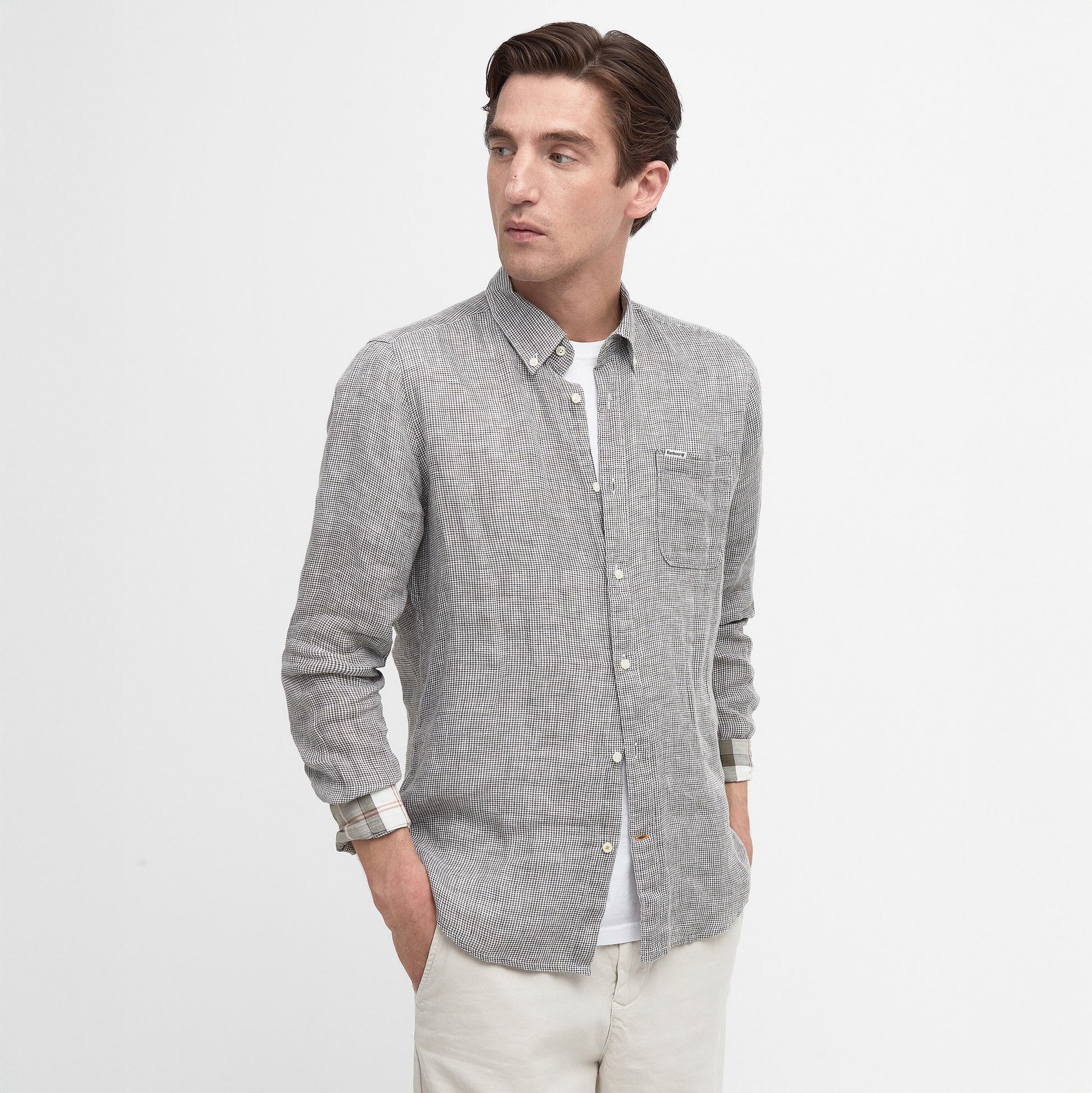 Barbour M LS Button Down Shirt Linton Tailored Shirt