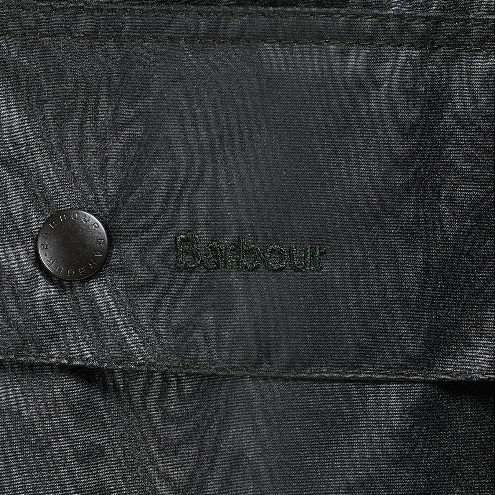 Barbour M Rain Jacket Men's Border Wax Jacket, Sage/Dark Green