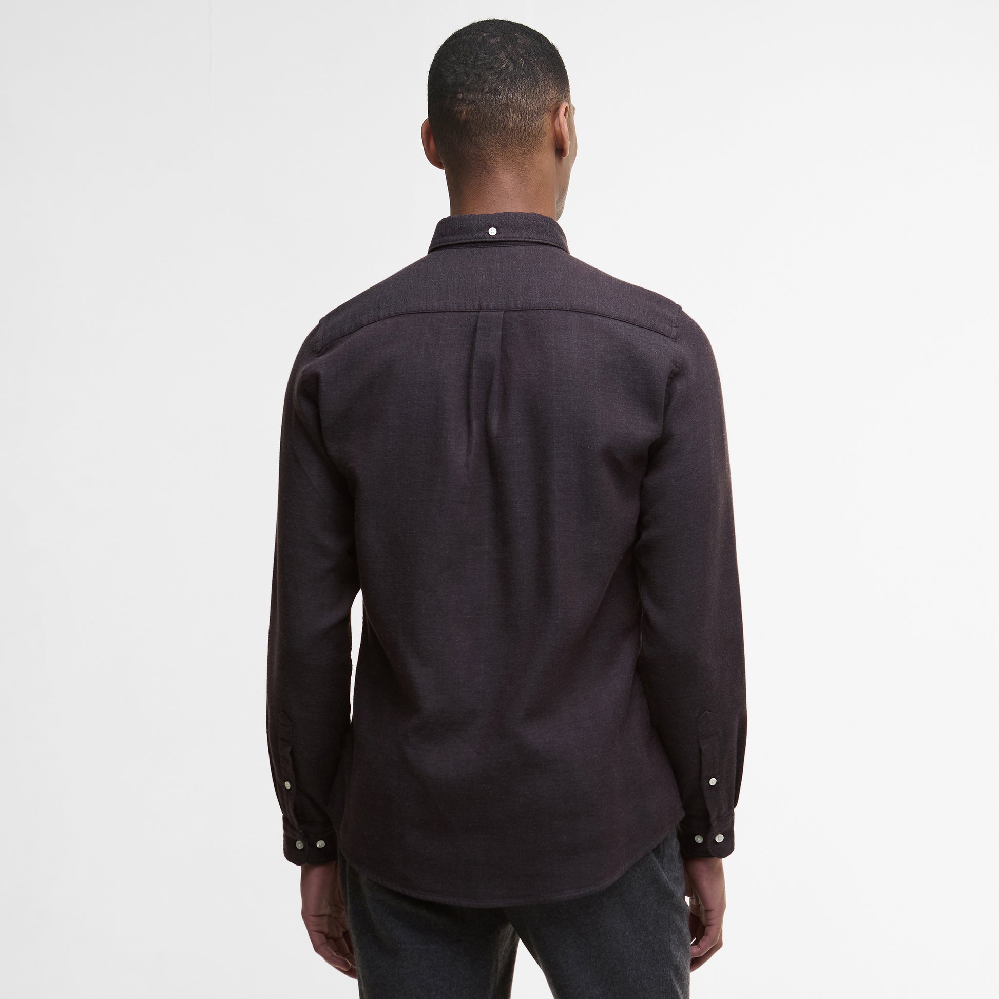 Barbour M Shirt Buckley Tailored Herringbone Shirt - Dark Oak