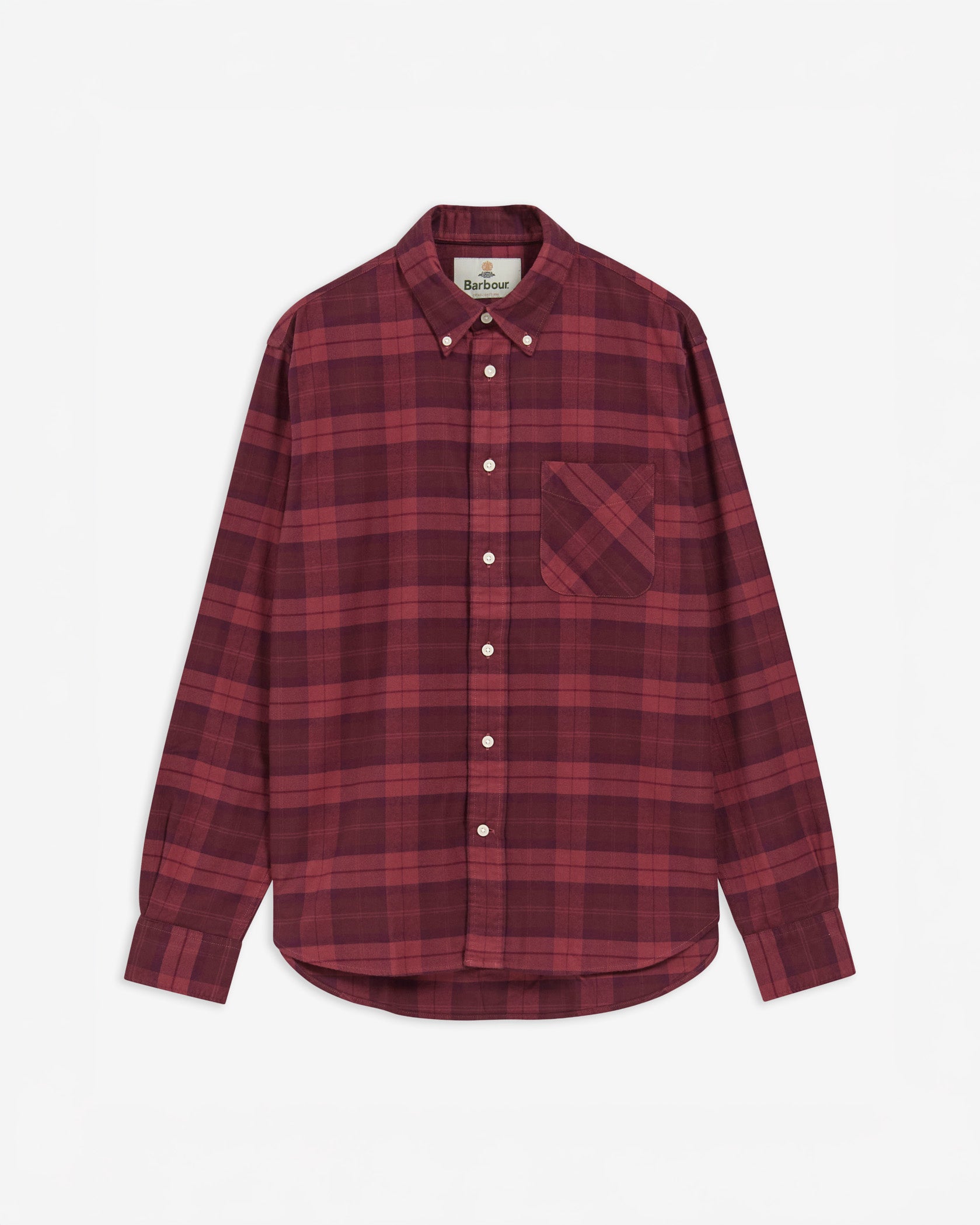Barbour M Shirts Mineral Tartan Authentic Shirt - Crimson Heather