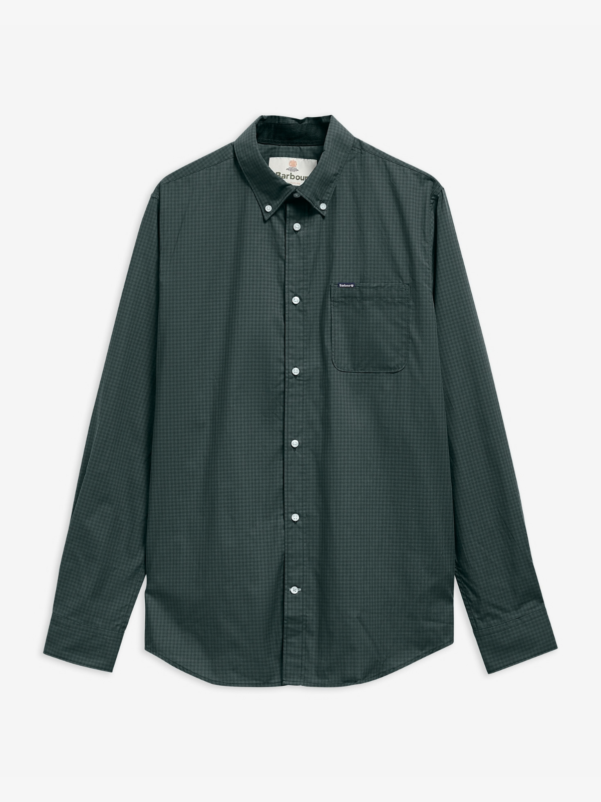 Barbour M Shirts S Harbourwall Tailored Gingham Shirt - Sycamore Green