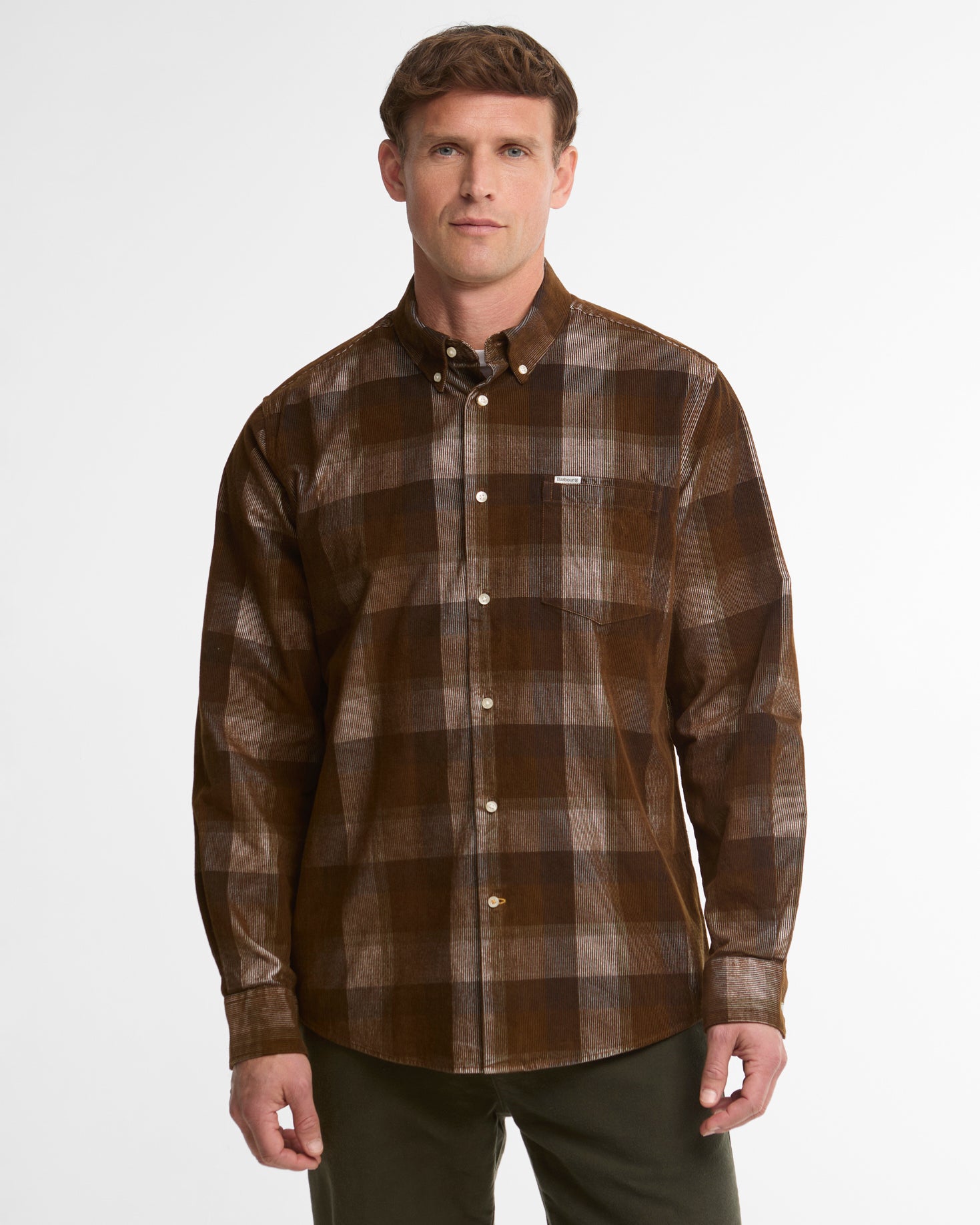 Barbour M Shirts Winston Regular Fit Checked Shirt - Dark Sand