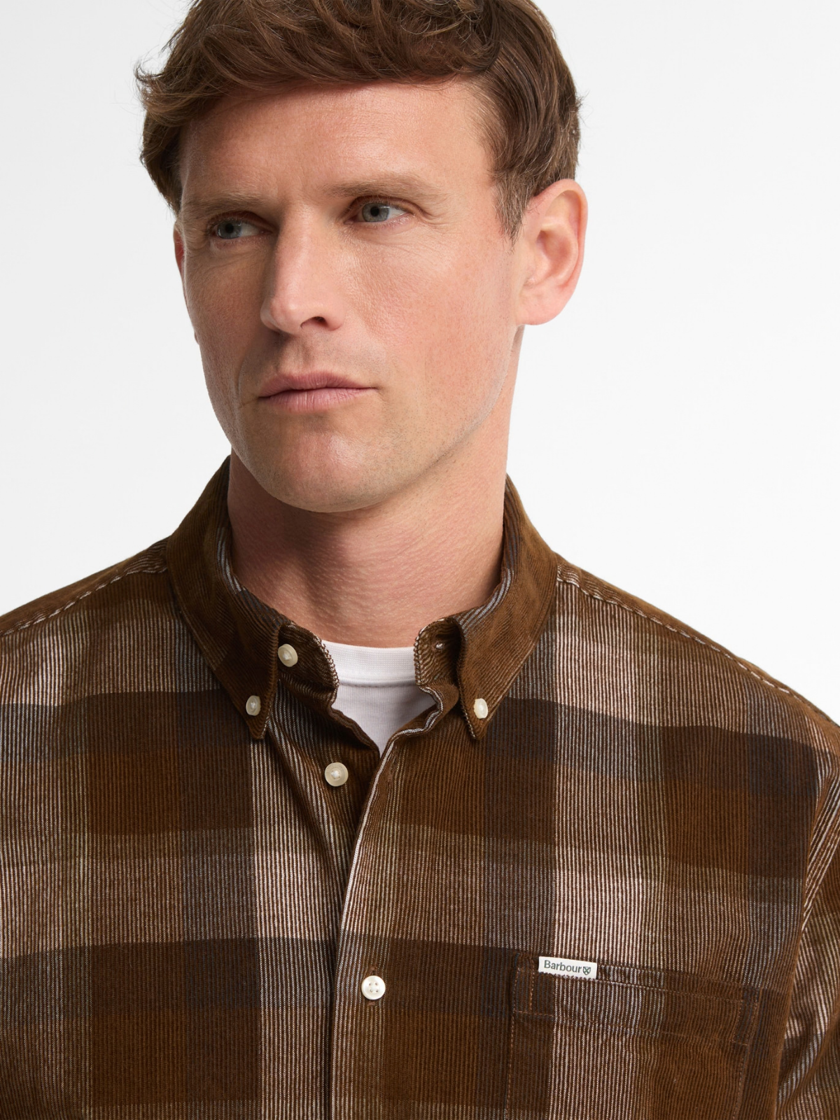 Barbour M Shirts Winston Regular Fit Checked Shirt - Dark Sand