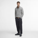Barbour M Sweater Essential Patch Half Zip- Stone