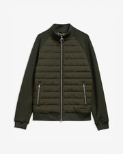 Barbour M Sweater Thornton Quilted Zip Through Sweater - Sage